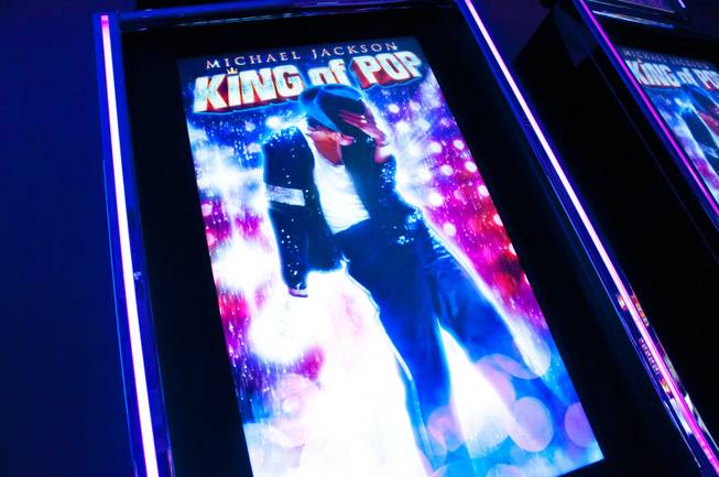A new digital slot machine by Bally Technologies themed around the musical world of Michael Jackson is shown Friday, Sept. 23, 2011. The fully interactive  machine is supplied with high-definition music and custom video clips.